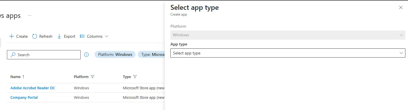 Adding more Apps - App type selection